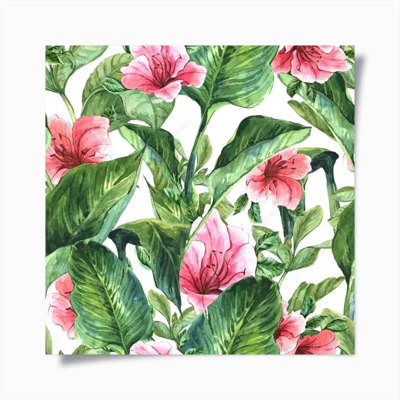 Poster rosa aquarell blumen botanikmotiv