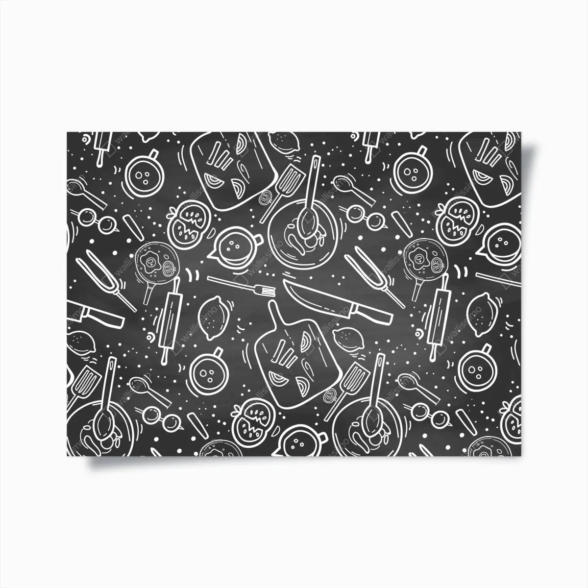 Poster küchen tafel-doodle-muster – Pixers®