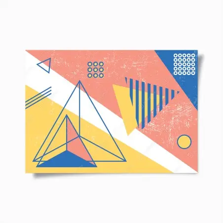 Poster pastellfarbene geometrische komposition – Pixers®