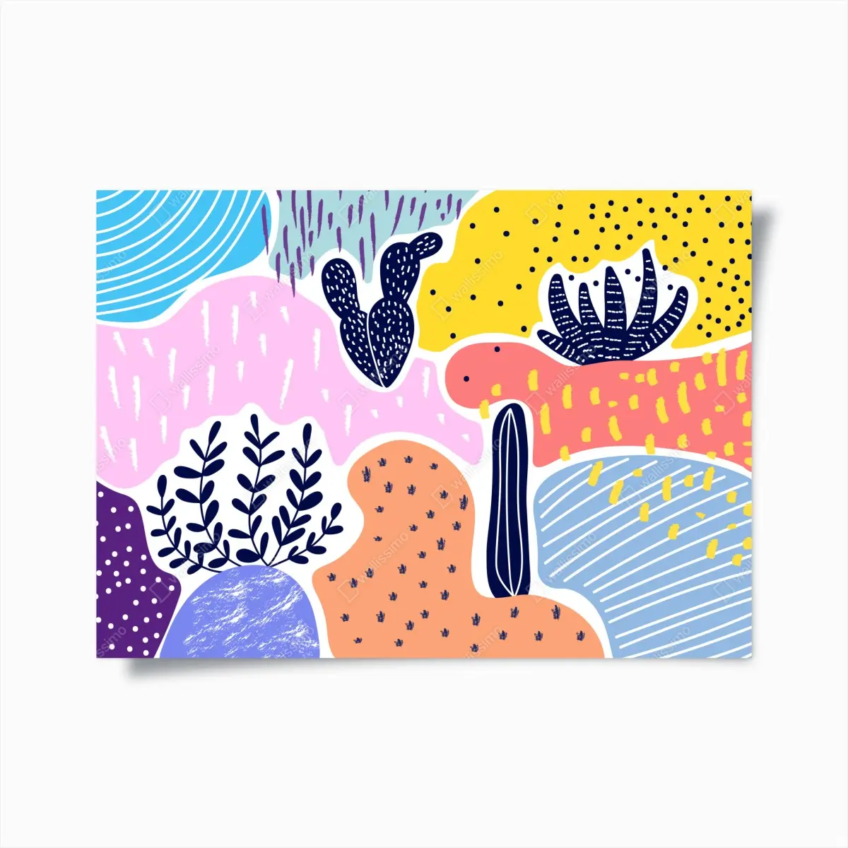 Poster verspieltes abstraktes botanikmuster – Pixers®