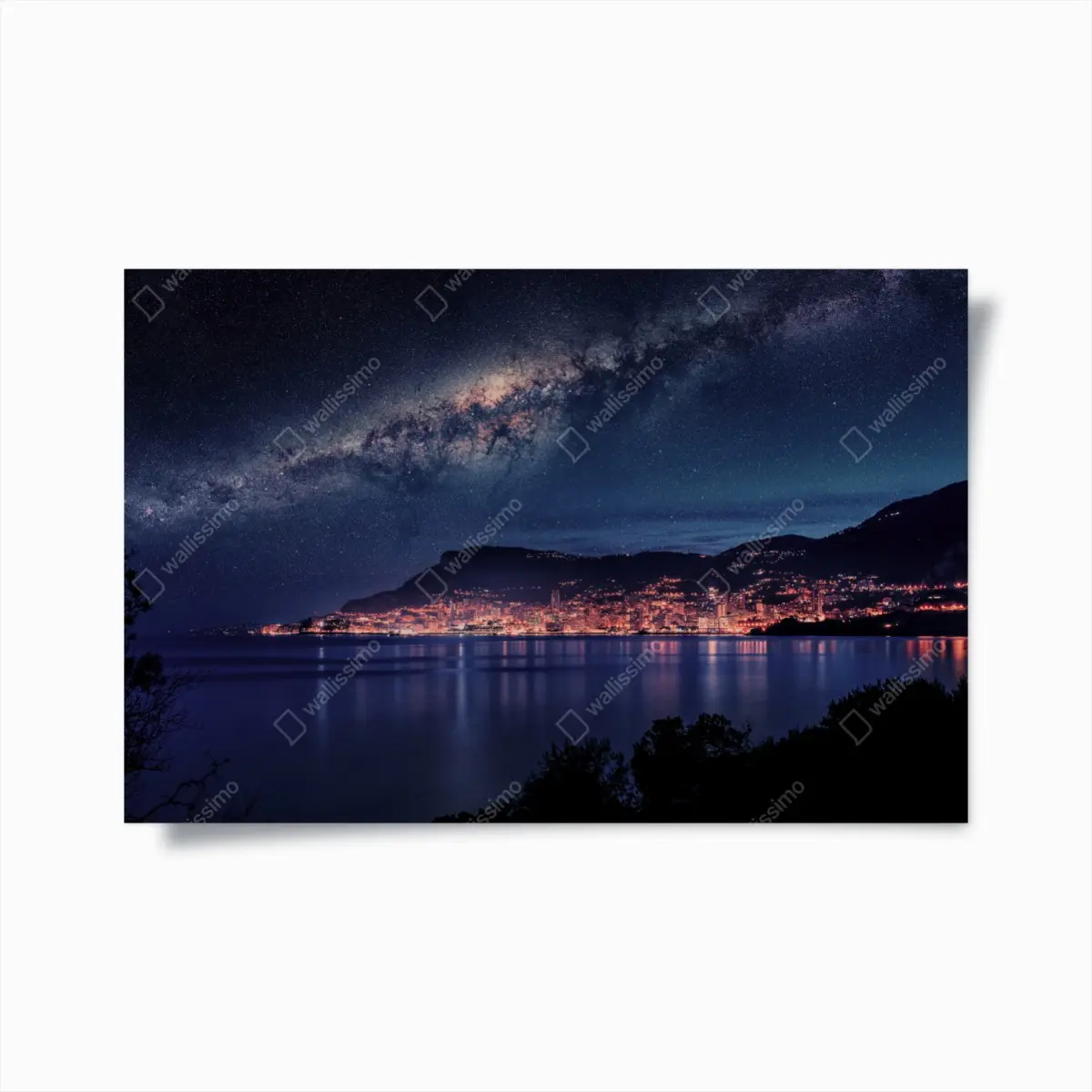 Poster küstenstadt unter der milchstraße – Pixers®