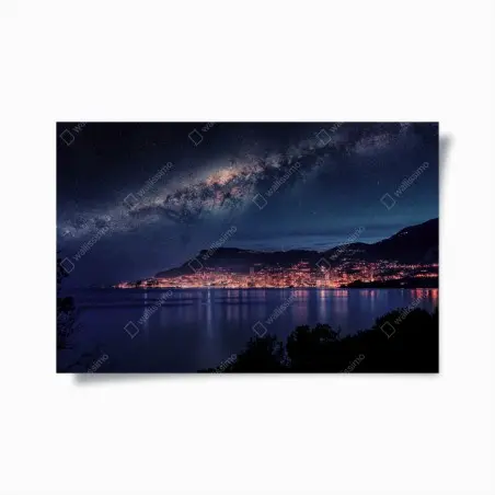 Poster küstenstadt unter der milchstraße – Pixers®