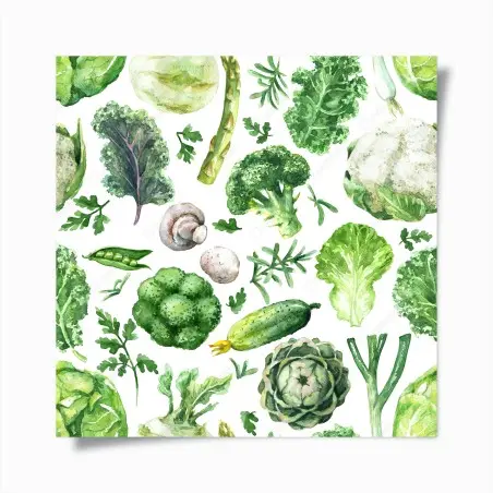 Poster aquarellmuster grünes gemüse – Pixers®