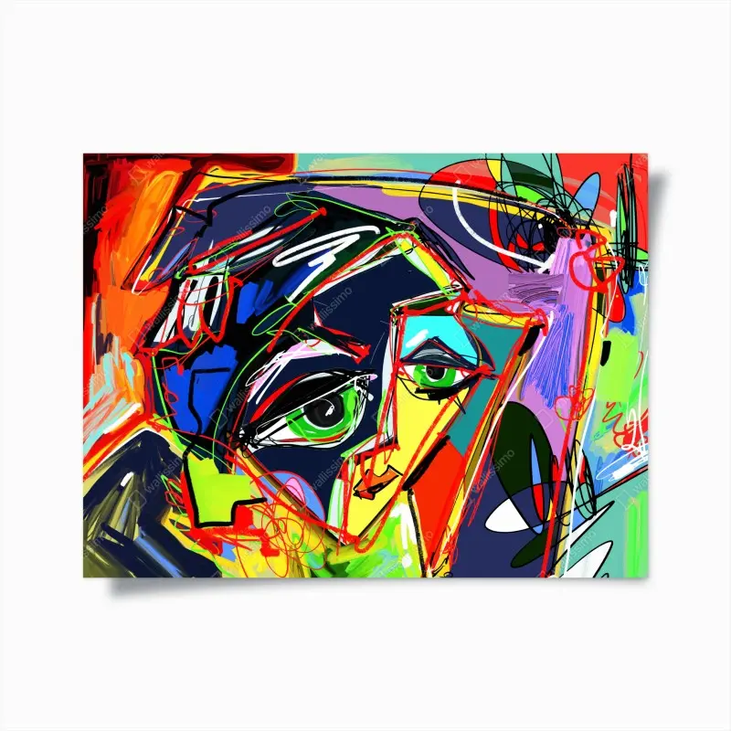 Poster farbenfrohes abstraktes gesichtsporträt