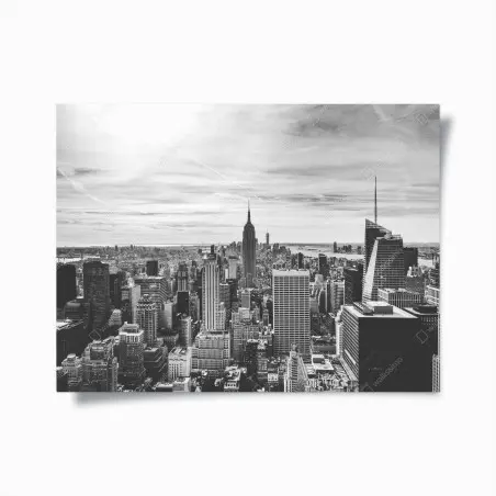 Poster panorama von New York in graustufen – Pixers®
