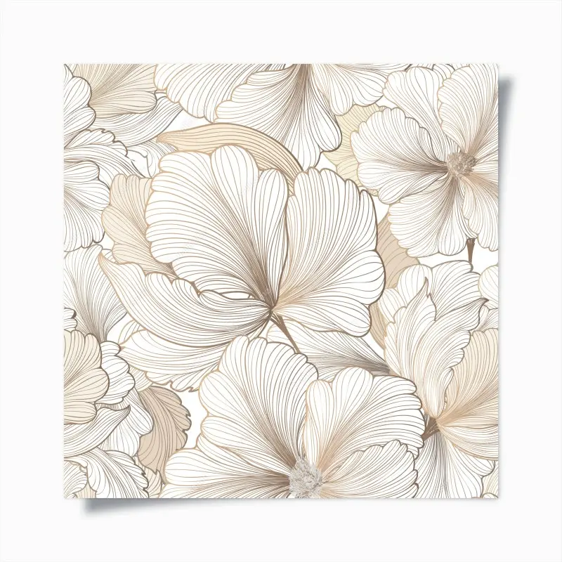 Poster zarte beige blumenillustration