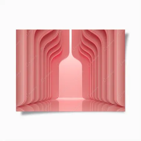 Poster zeitgenössisches korallenrosa architekturmotiv – Pixers®