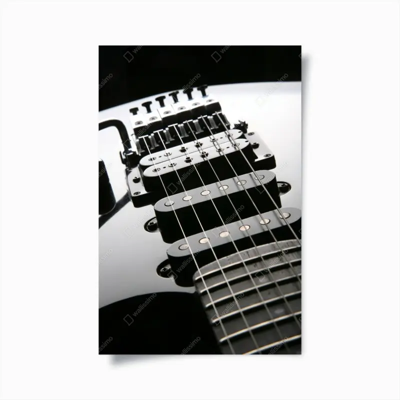 Poster nahaufnahme einer schwarzen elektrogitarre