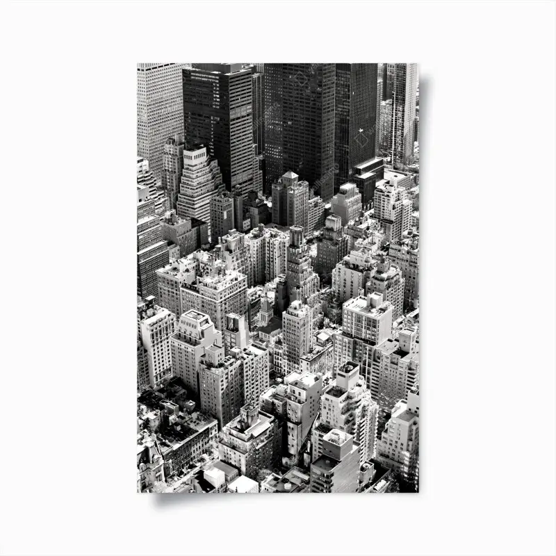 Poster Manhattan luftaufnahme skyline in monochrom