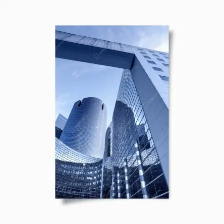 Poster moderne blaue stadtsilhouette – Pixers®