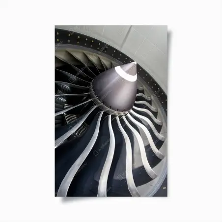 Poster nahaufnahme turbinenblätter des jettriebwerks – Pixers®