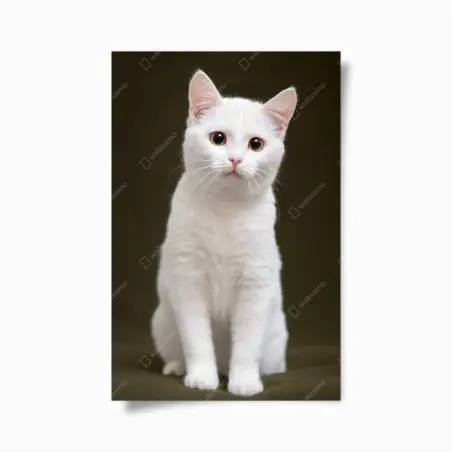 Poster niedliches porträt einer weißen katze – Pixers®