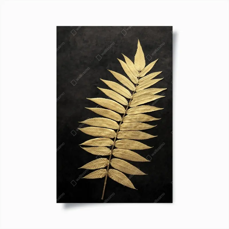 Poster goldener farn vor dunklem hintergrund