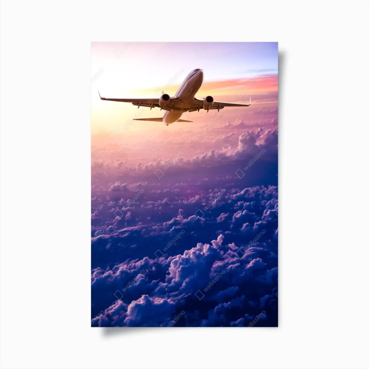 Poster flug bei sonnenaufgang über den wolken – Pixers®