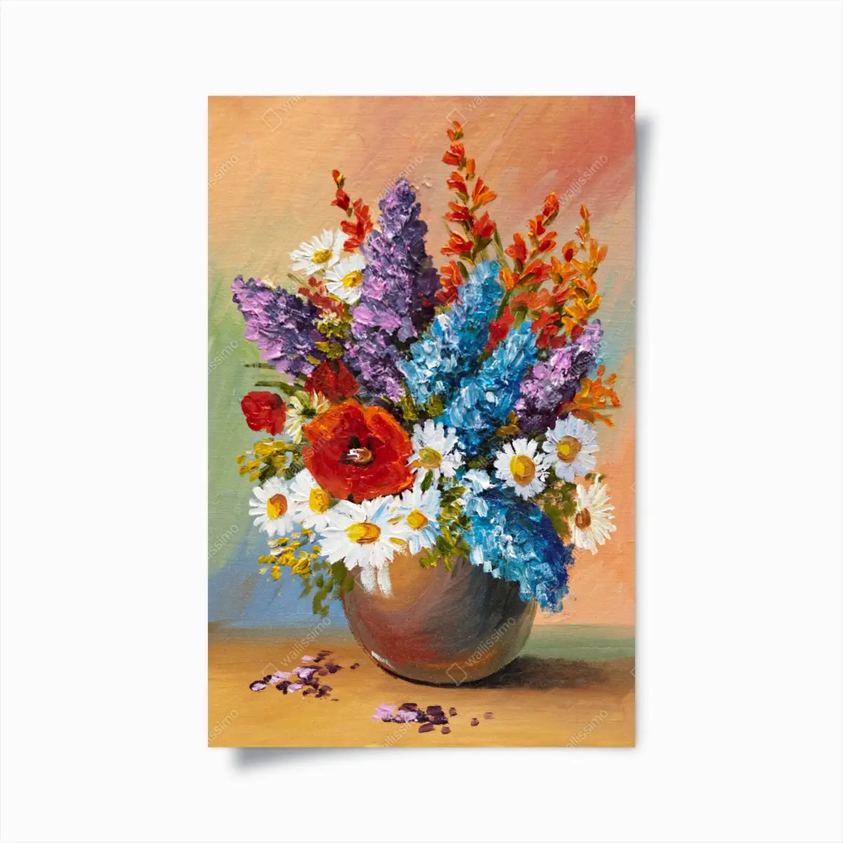 Poster farbenfroher blumenstrauß in vase – Pixers®