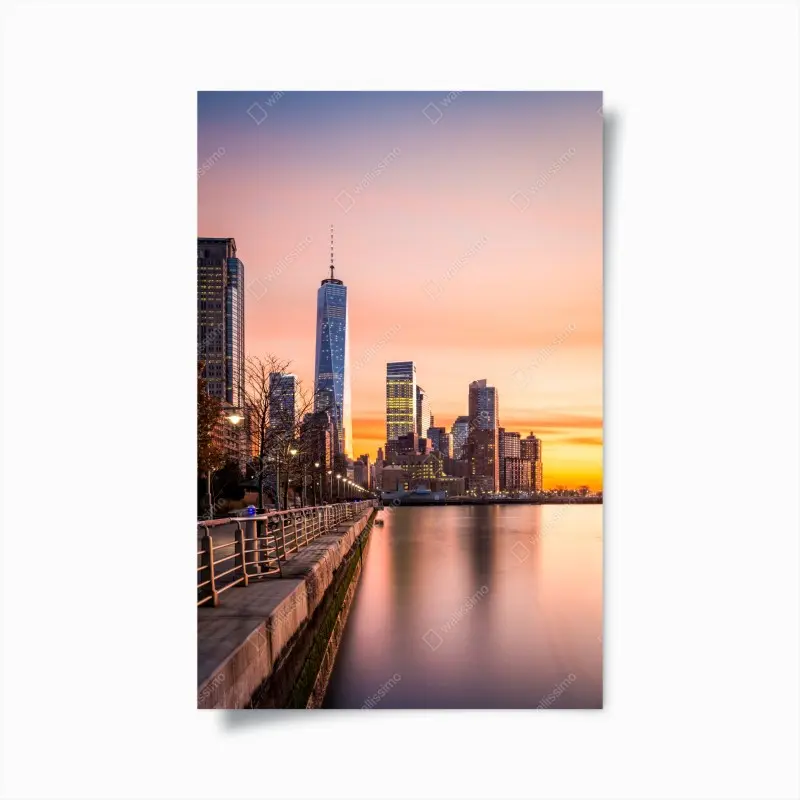 Poster Lower Manhattan bei sonnenuntergang