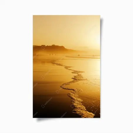 Poster goldener sonnenuntergang am strand von Sopelana – Pixers®