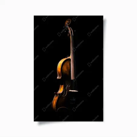 Poster elegante vintage-geige vor schwarzem hintergrund – Pixers®