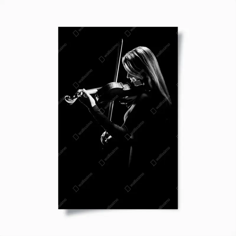 Poster elegante geigerin silhouette