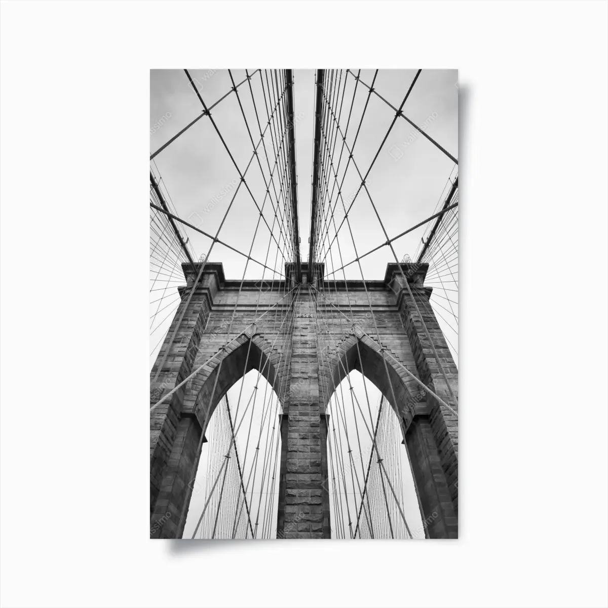 Poster perspektive der Brooklyn Bridge in monochrom – Pixers®