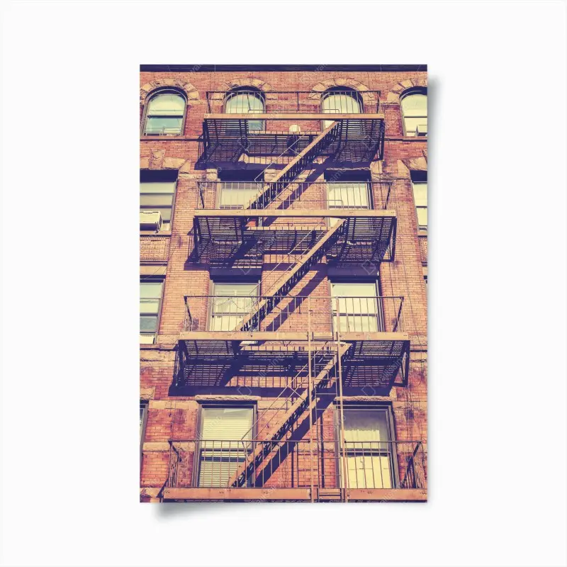 Poster vintage feuertreppen aus New York