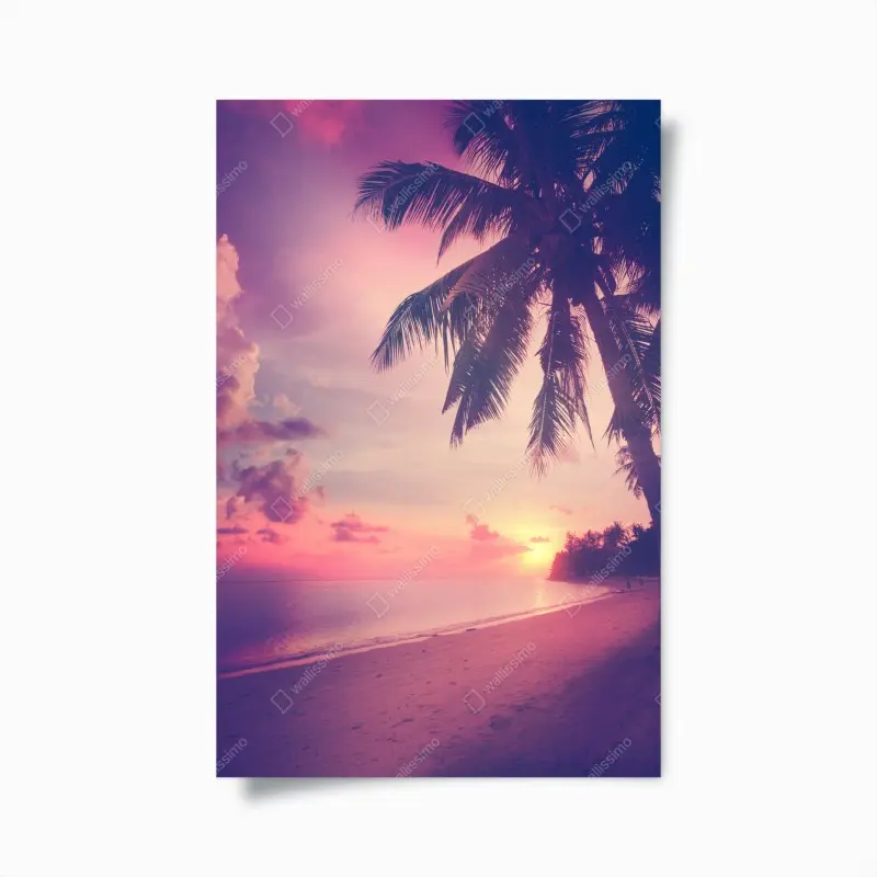 Poster tropischer sonnenuntergang am strand