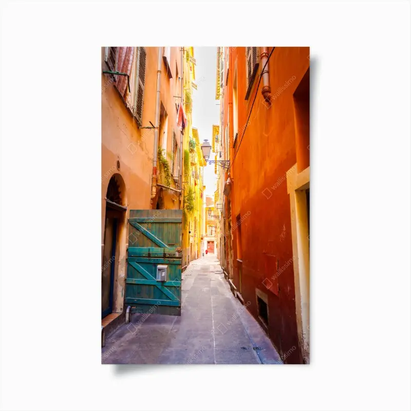 Poster bunte gasse im mediterranen stil