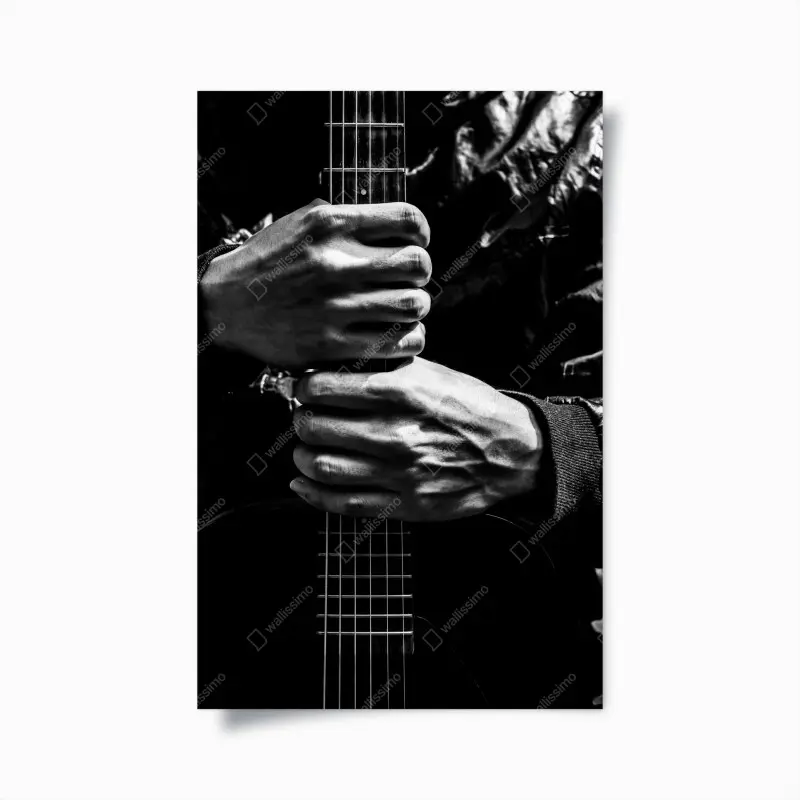 Poster hände am gitarrenhals