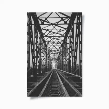 Poster alte eisenbahnbrücke in schwarzweiß – Pixers®