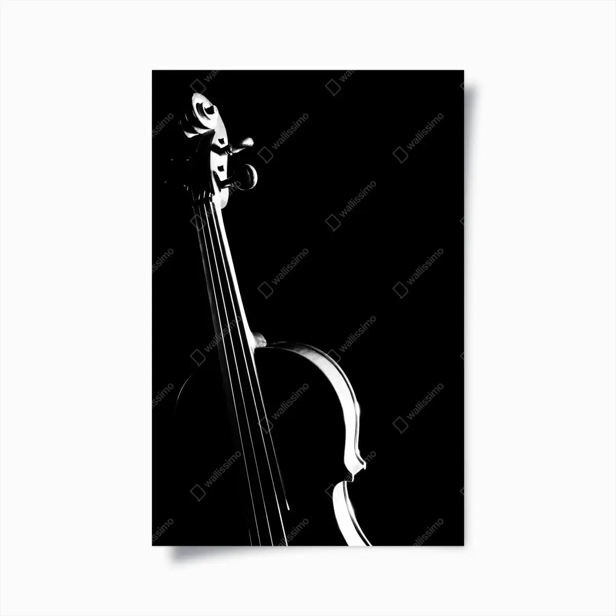 Poster elegante geigensilhouette auf schwarzem hintergrund – Pixers®