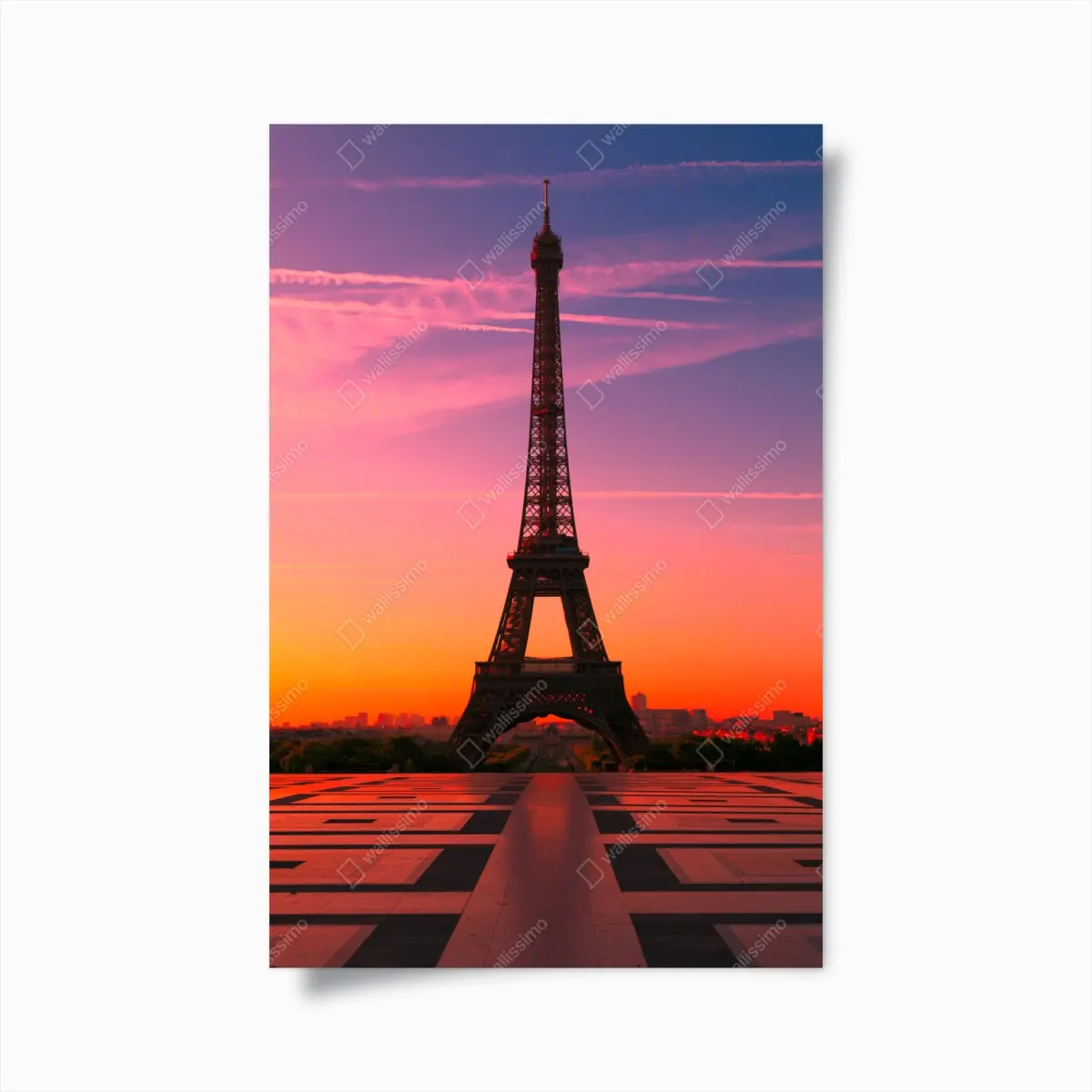 Poster sonnenaufgang über dem Eiffelturm – Pixers®