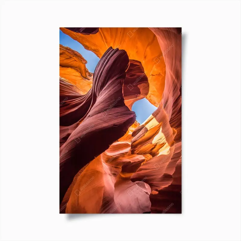Poster sonnenbeschienene schlucht mit sandsteinformationen