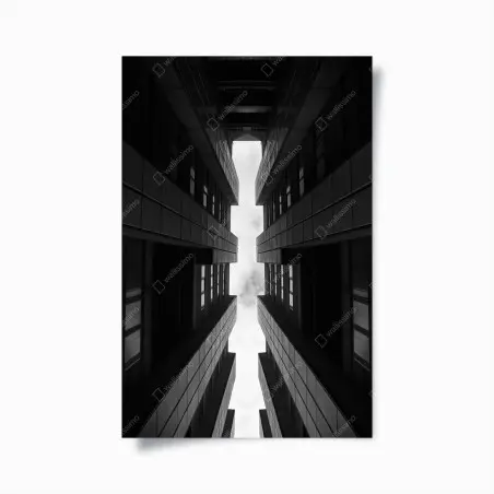 Poster vertikale städtische symmetrie in monochrom – Pixers®