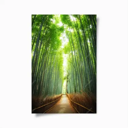 Poster weg durch den bambushain von Arashiyama – Pixers®