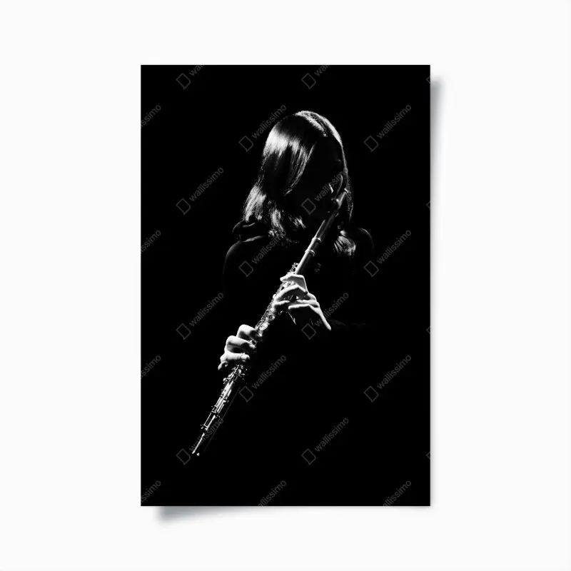 Poster elegante flötensilhouette
