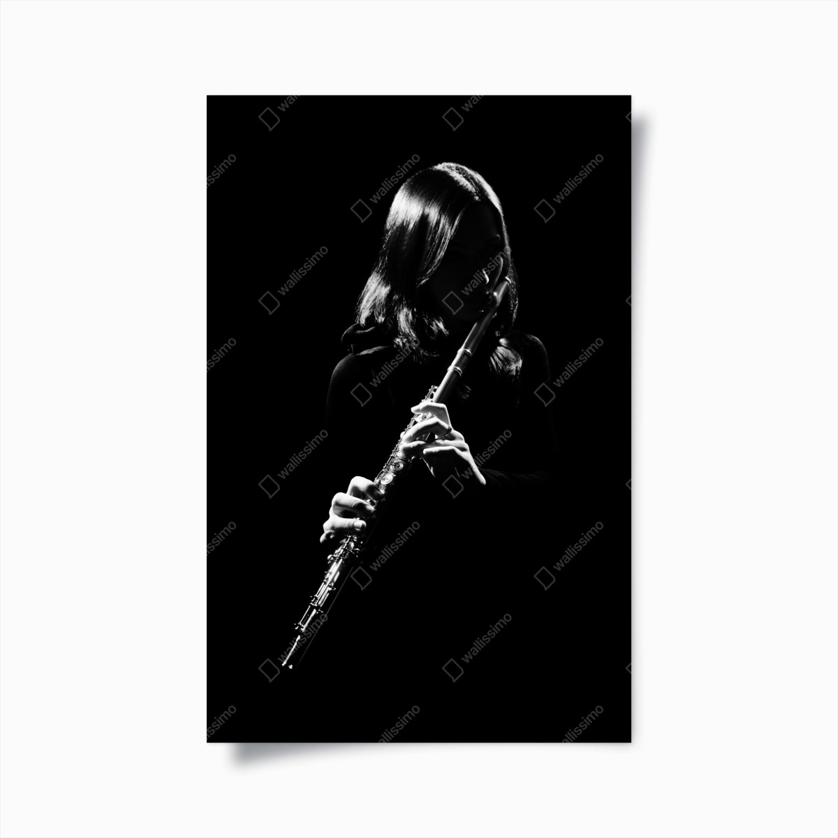 Poster elegante flötensilhouette – Pixers®