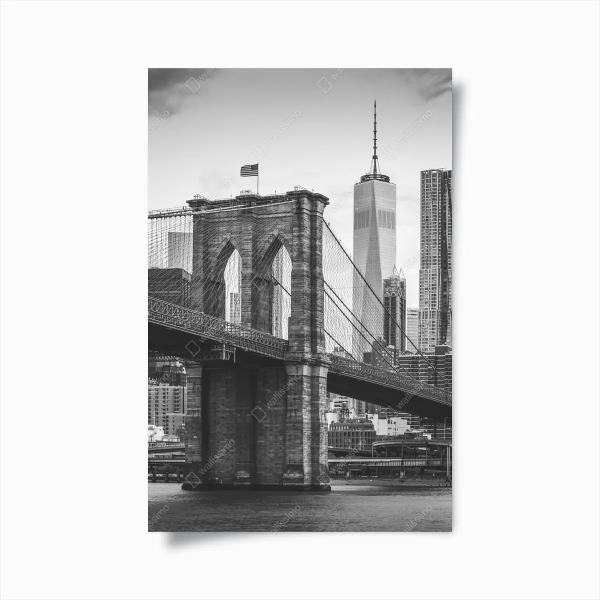 Poster Brooklyn bridge schwarzweiß stadtbild – Pixers®