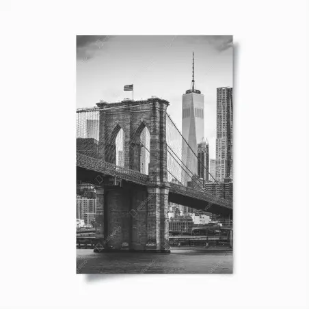Poster Brooklyn bridge schwarzweiß stadtbild – Pixers®