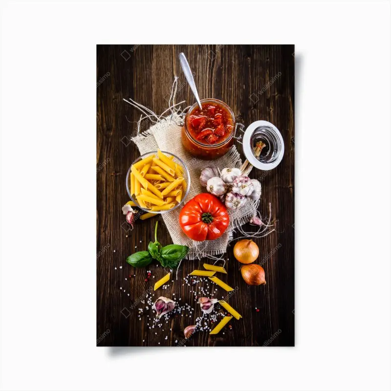 Poster rustikales italienisches pasta-arrangement