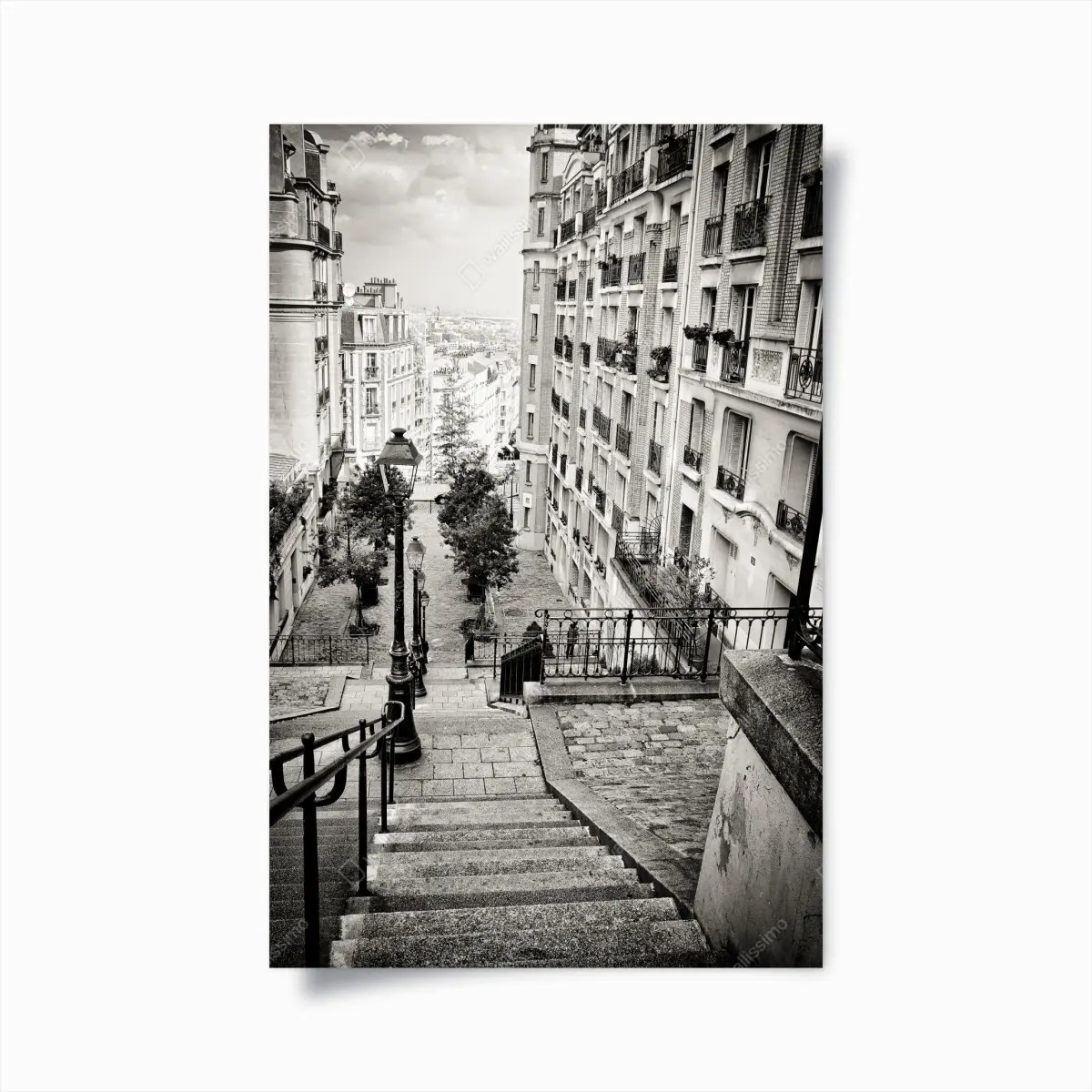 Poster städtische treppe in schwarzweiß – Pixers®