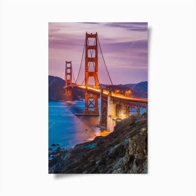 Poster golden gate bridge bei dämmerung, San Francisco
