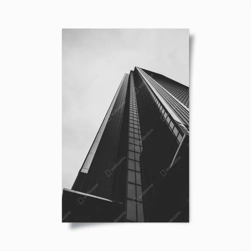 Poster monochromer wolkenkratzer in perspektive