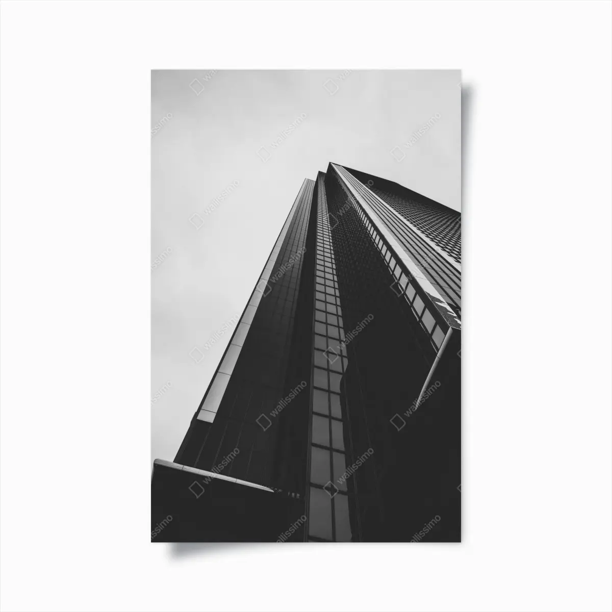 Poster monochromer wolkenkratzer in perspektive – Pixers®