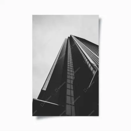 Poster monochromer wolkenkratzer in perspektive – Pixers®