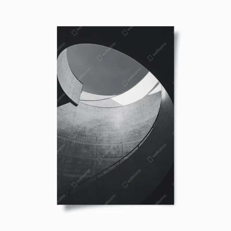 Poster geschwungene beton-spiraltreppe
