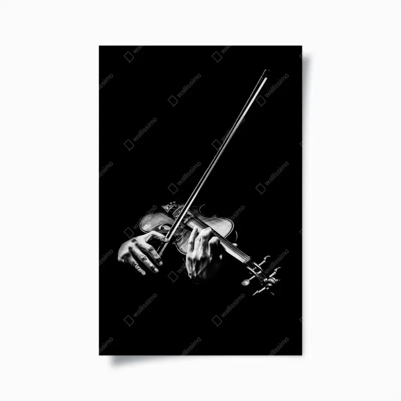 Poster monochrome hände eines geigers