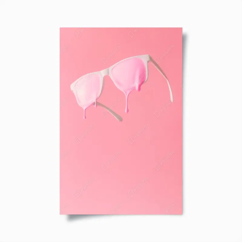 Poster schmelzende rosa sonnenbrille
