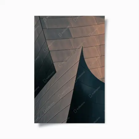 Poster geometrische architekturformen aus metall – Pixers®