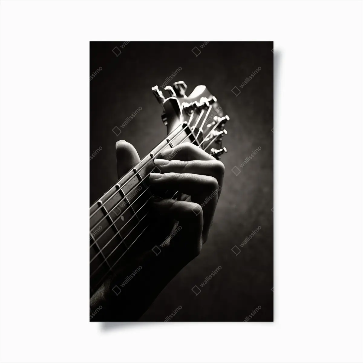Poster nahaufnahme der hand auf dem griffbrett – Pixers®