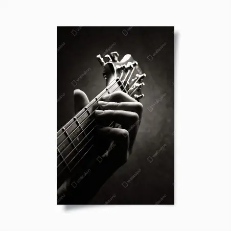 Poster nahaufnahme der hand auf dem griffbrett – Pixers®
